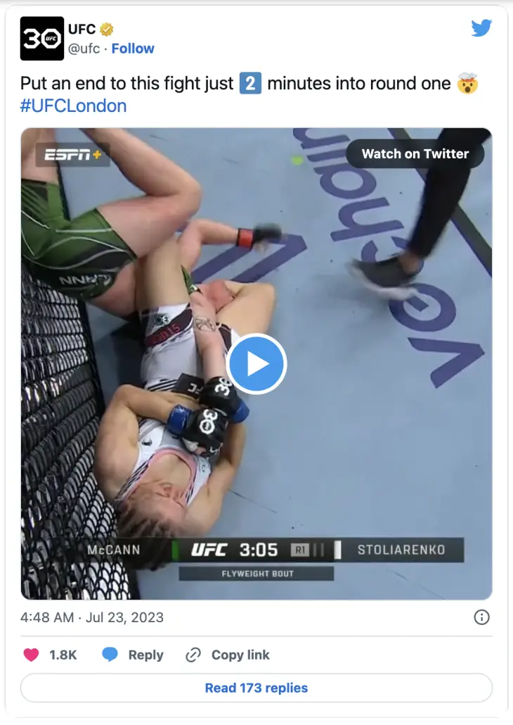 Julija Stoliarenko Armbars Molly McCann